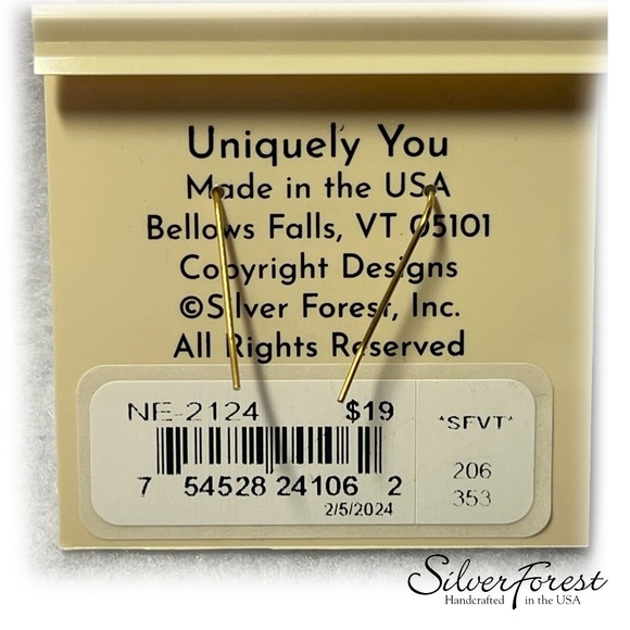 Silver Forest Tree of Life Gold and Orange Earrings - Picture 4 of 10